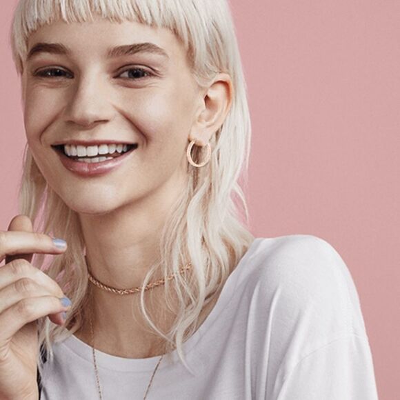 ✨ Diamonique Inside Out Hoop Earrings✨ - Picture 8 of 8